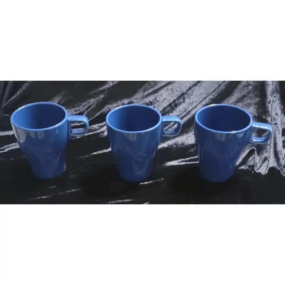 Lot Of 3 Blue Ikea Mugs Coffee Tea Sweden